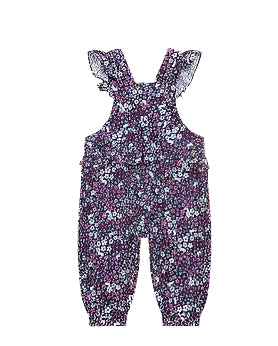 Midnight Flower Garden Frill Overall