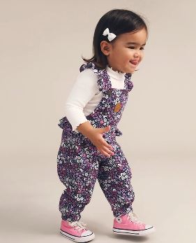 Midnight Flower Garden Frill Overall