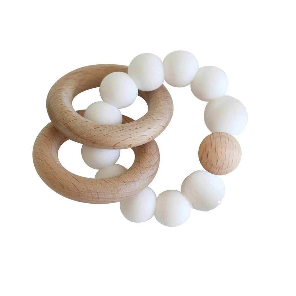 Beechwood Teether Ring Set - Milk
