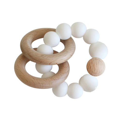 Beechwood Teether Ring Set - Milk