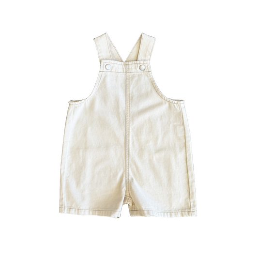 Everyday Twill Short Overalls - Milk