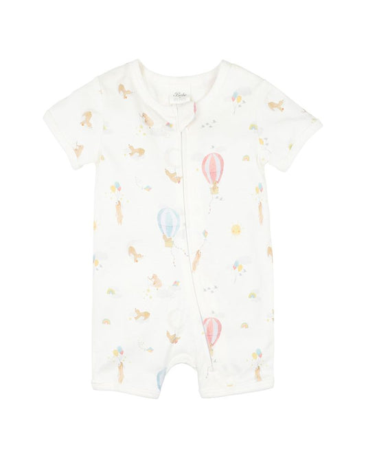 Morgan Print SS Zip Romper