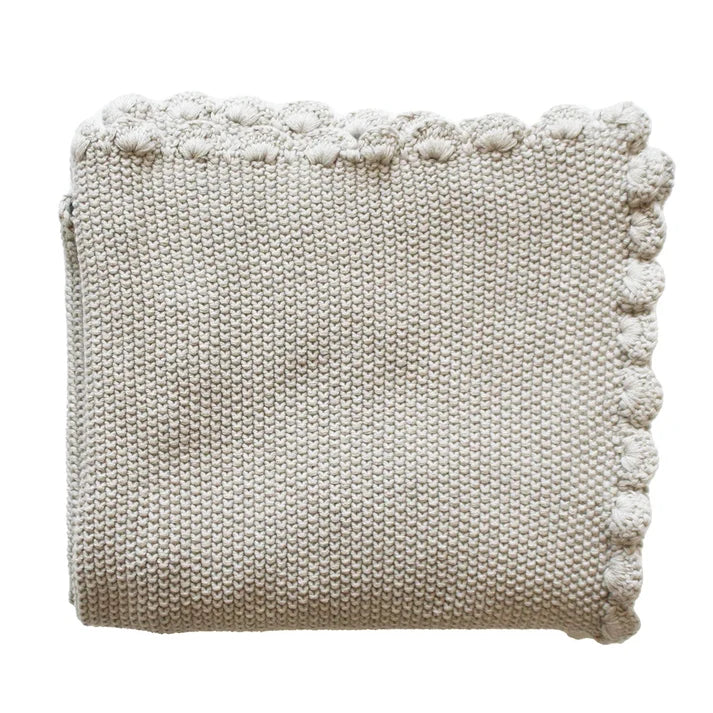 Mini Moss Stitch Baby Blanket - Latte