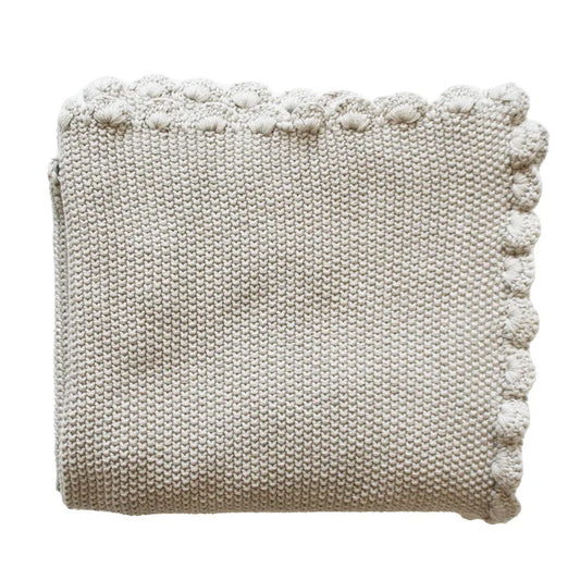 Mini Moss Stitch Baby Blanket - Latte