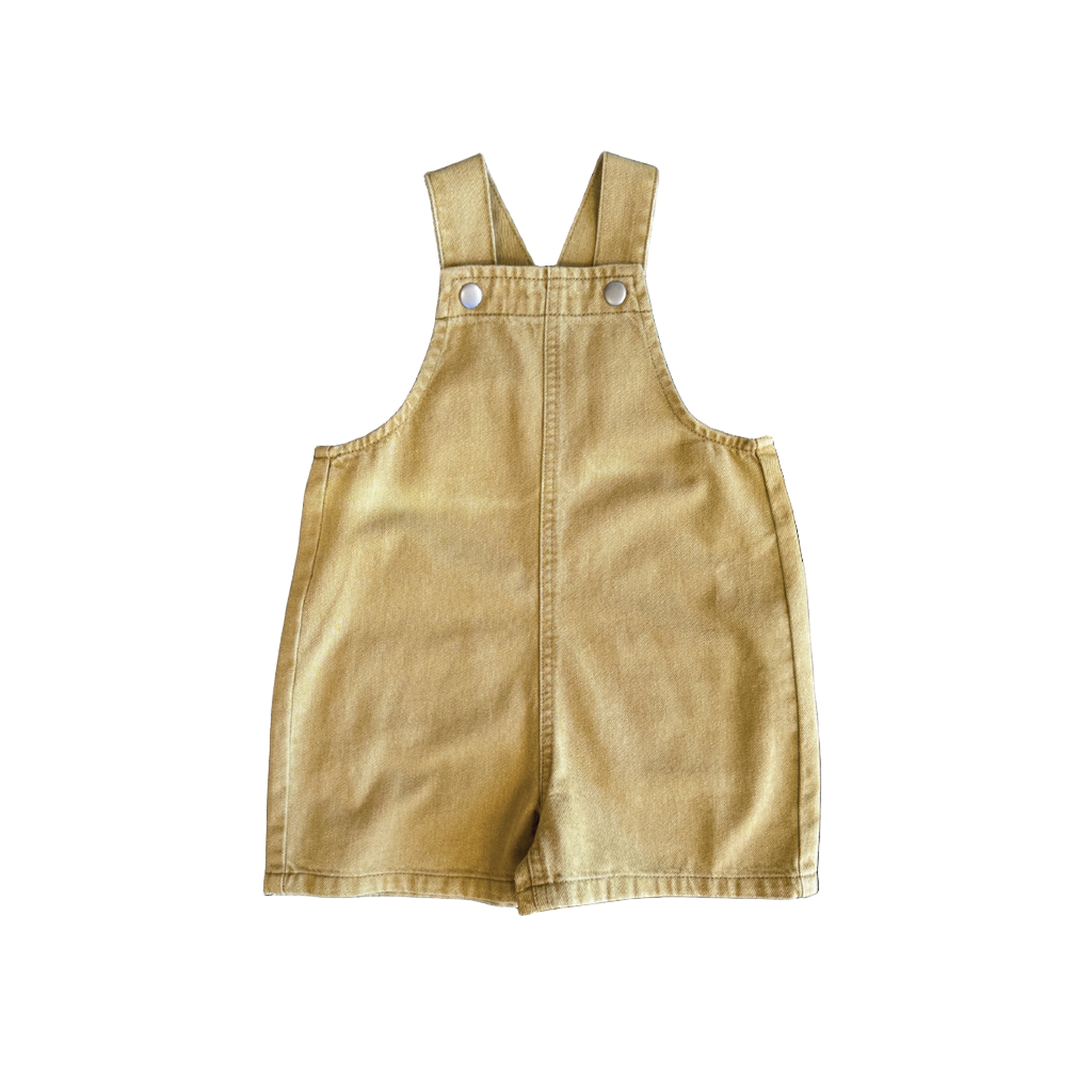 Everyday Twill Short Overalls - Mustard