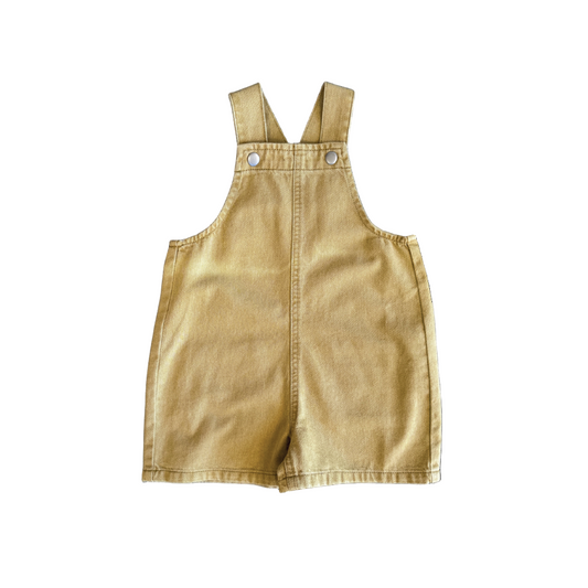 Everyday Twill Short Overalls - Mustard