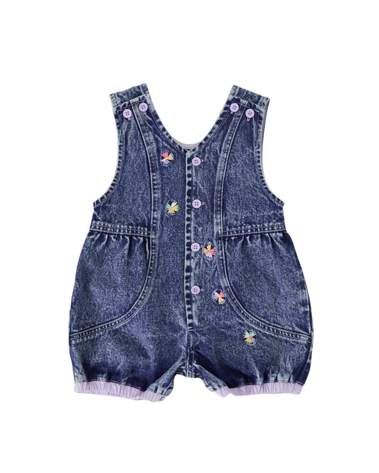 Nina Pastel Petals Denim Romper