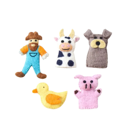 Old MacDonald Farm Animals Finger Puppet Set