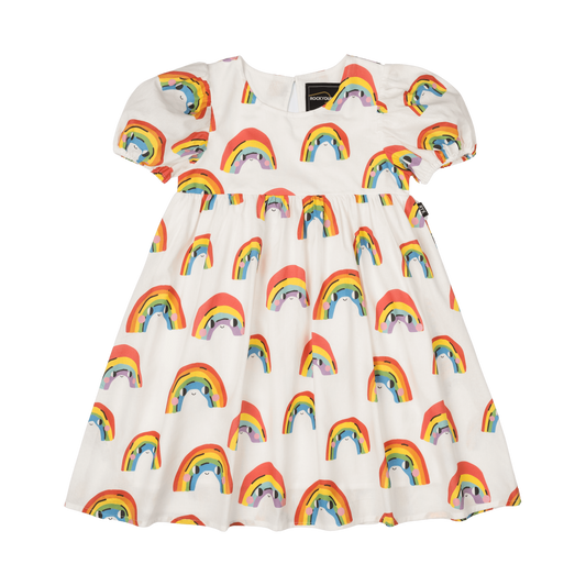 Over The Rainbow Puff Sleeve Dress
