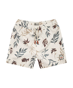 The Palm Swim Trunk - Burg/Blue Combo