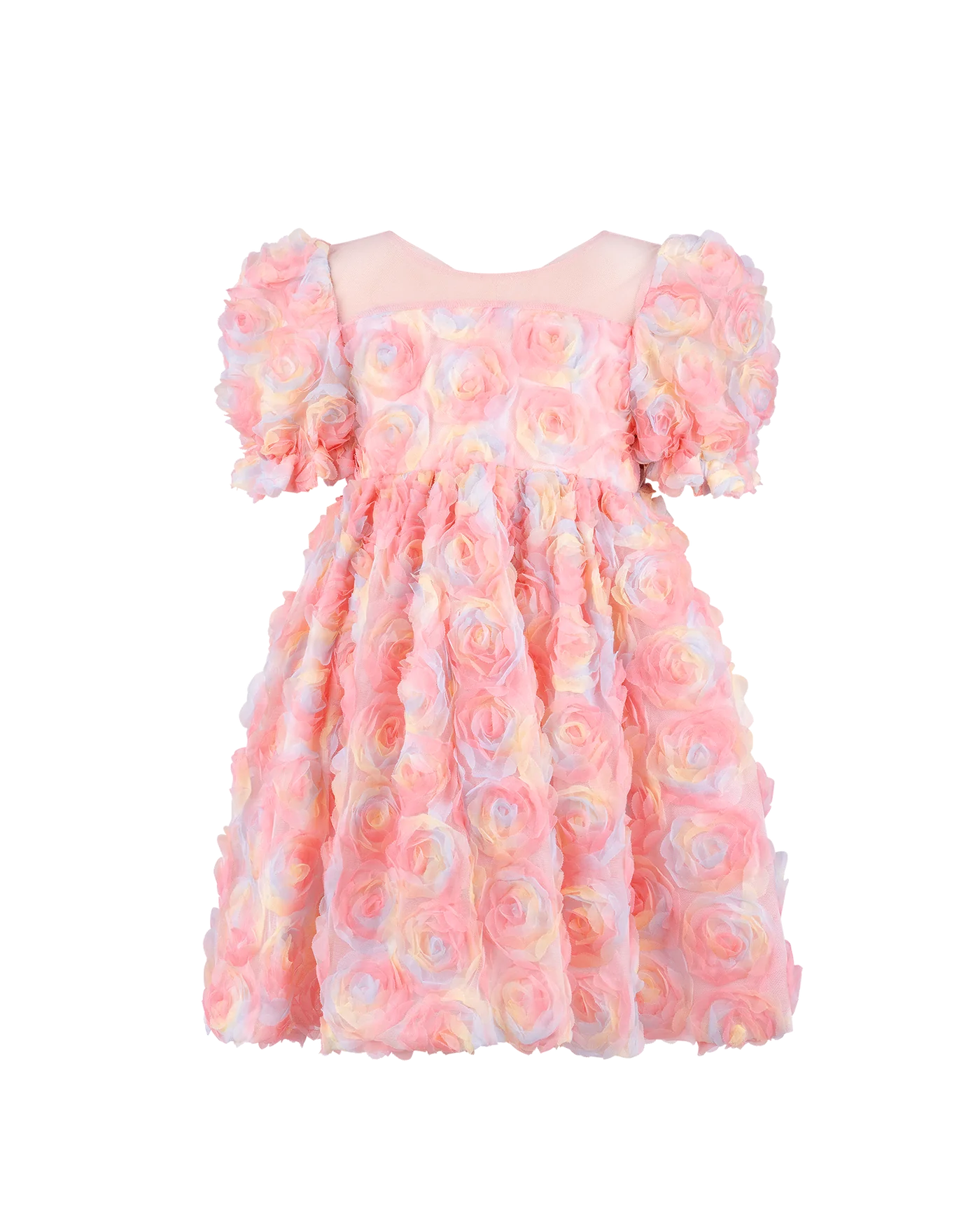 Pastel Roses Tulle Party Dress