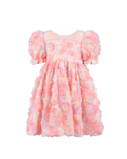 Pastel Roses Tulle Party Dress