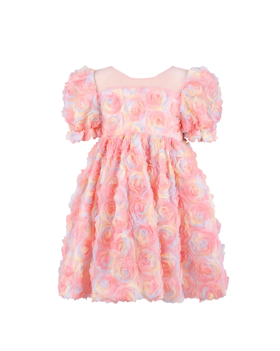 Pastel Roses Tulle Party Dress