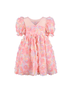 Pastel Roses Tulle Party Dress