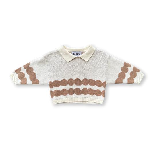 Pebble Collar Pull Over - Milk & Clay