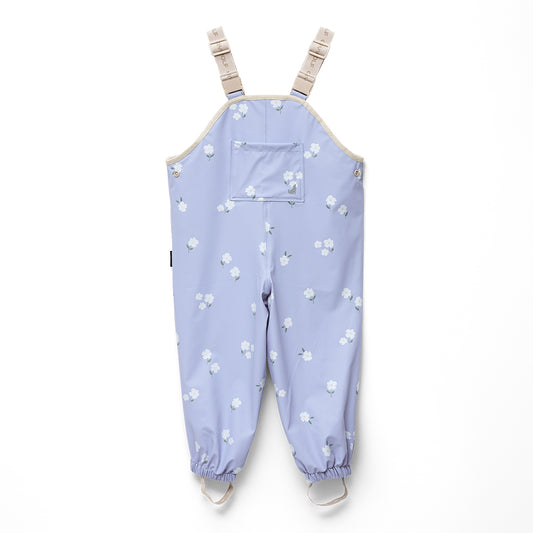 Rain Overalls - Floral Periwinkle