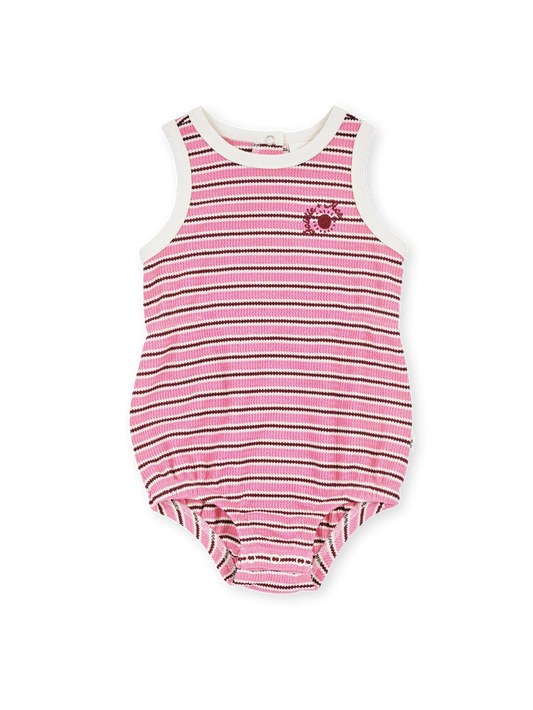 Waffle Bubble Romper Pink