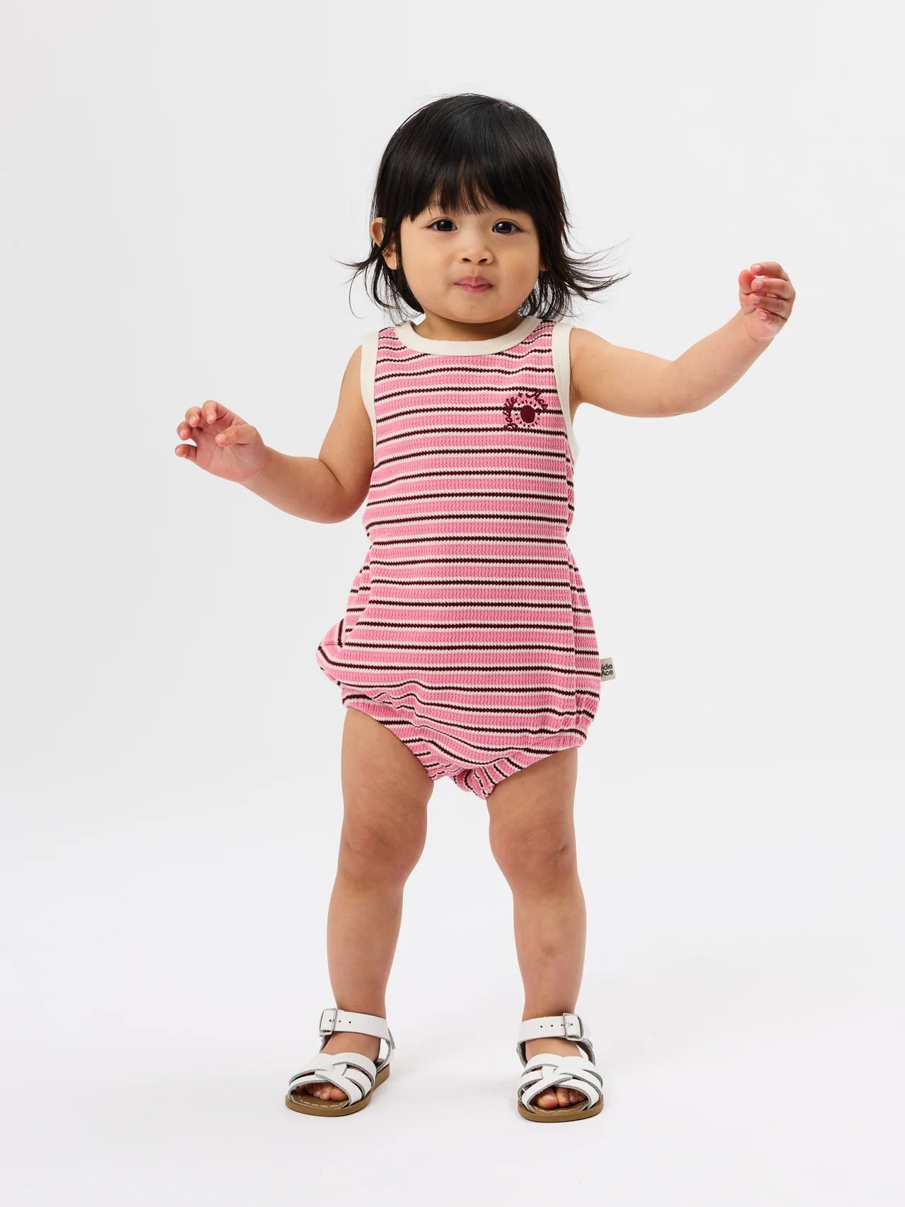 Waffle Bubble Romper Pink