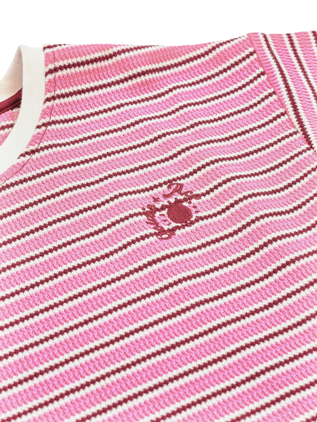 Waffle Stripe T-Shirt Pink