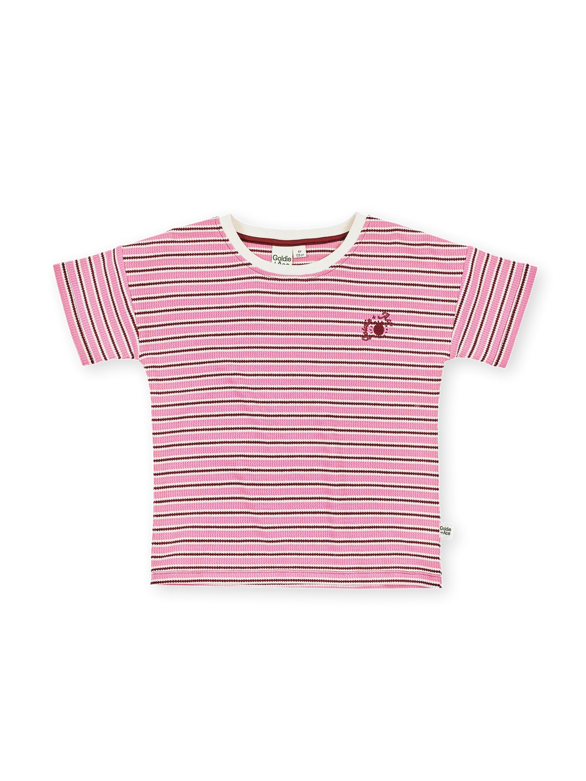 Waffle Stripe T-Shirt Pink