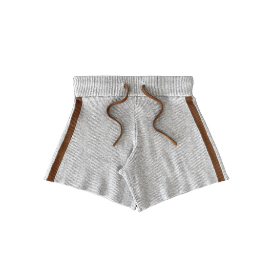 Organic Striped Ribbed Knit Shorts