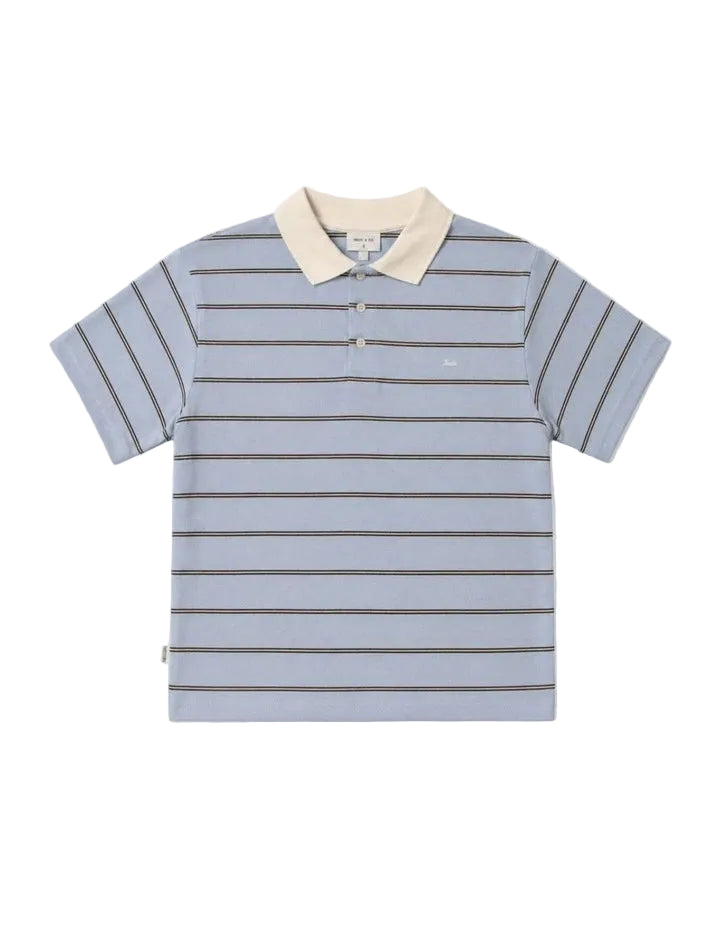 The Watkins Polo - Light Blue/Cream