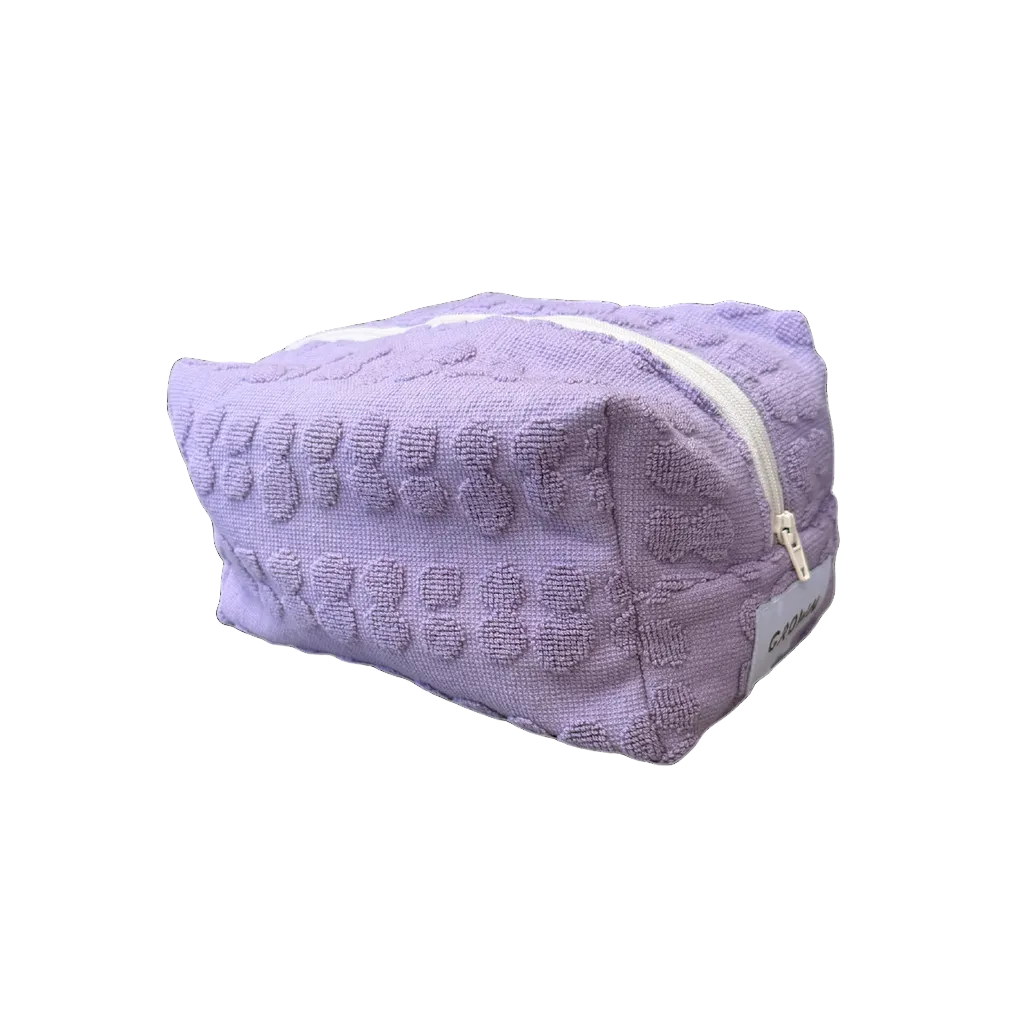 Bubble Terry Towelling Pouch - Mauve