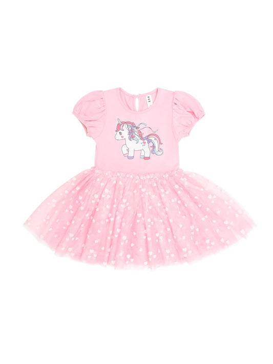 Magical Unicorn Puff Sleeve Tulle Dress