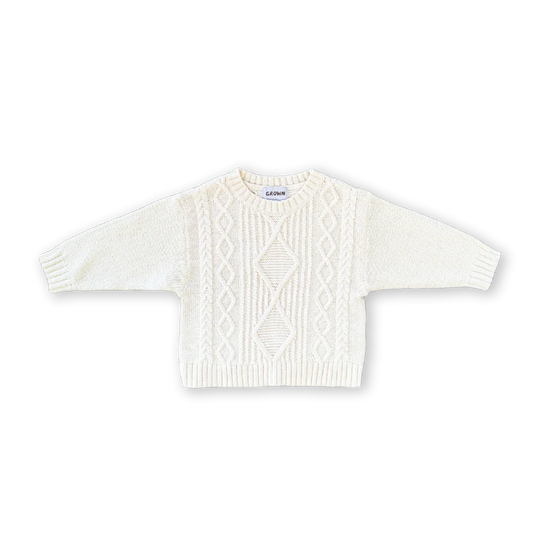 Chunky Cable Knit Pull Over - Milk