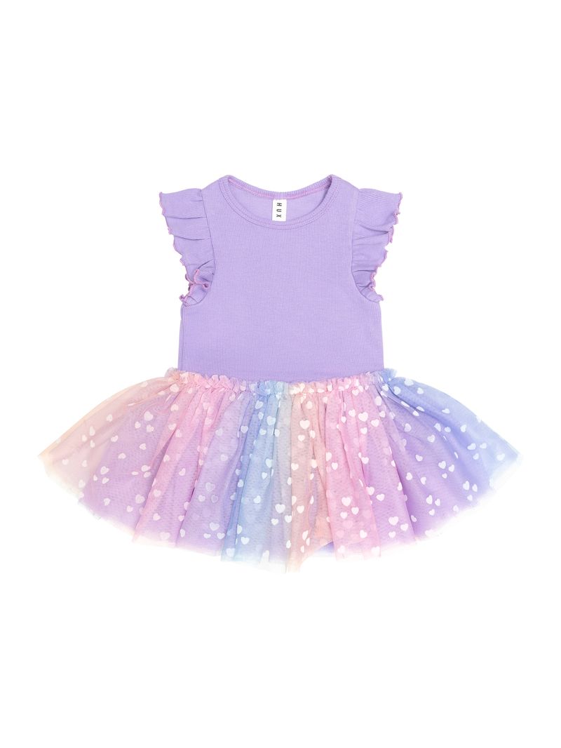 Purple S/S Rib Dress