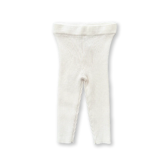 Organic Ribbed Essential Leggings - Raw