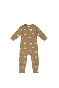 Reese Zip Onepiece - Bears Caramel Cream