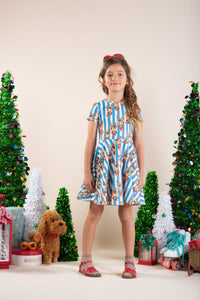 Reindeer Cheer Waisted Dress