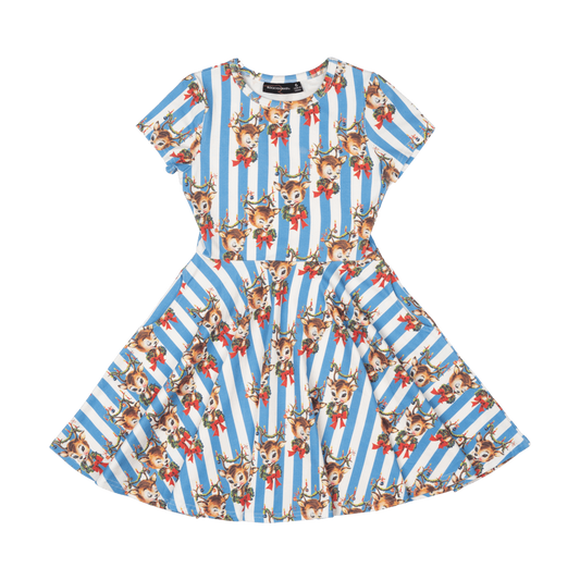 Reindeer Cheer Waisted Dress