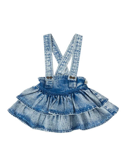 Riley Rara Denim Suspender Skirt