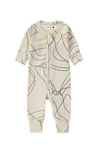 Zip Growsuit L/S - Ripple/Pine