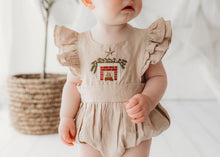 Load image into Gallery viewer, Embroidered Oak Romper - Cosy Fireplace
