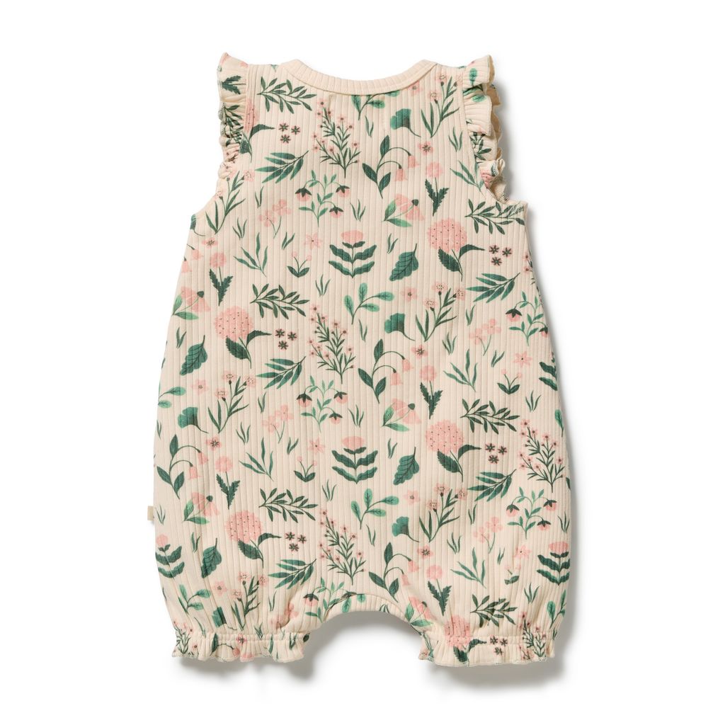 Sweet Bloom Organic Ruffle Zipsuit