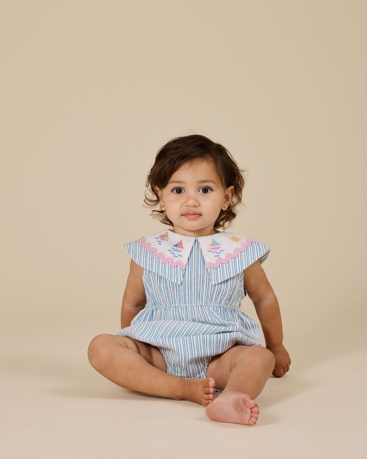 Sailor Stripe Ava Collared Romper