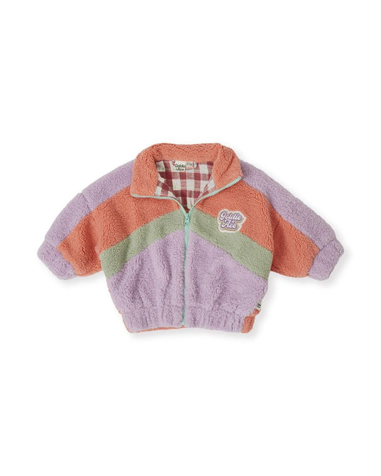 Frankie Sherpa Jacket - Lilac/Peach/Mint