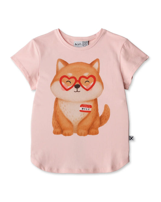 Minti Hello Shiba Tee - Pink