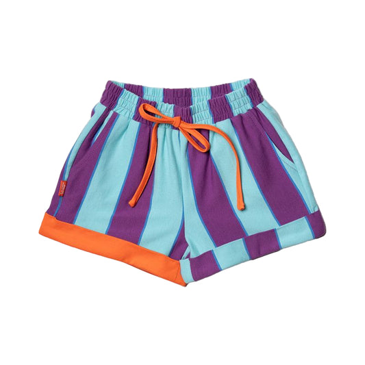 Shorts - Purple & Aqua Stripes