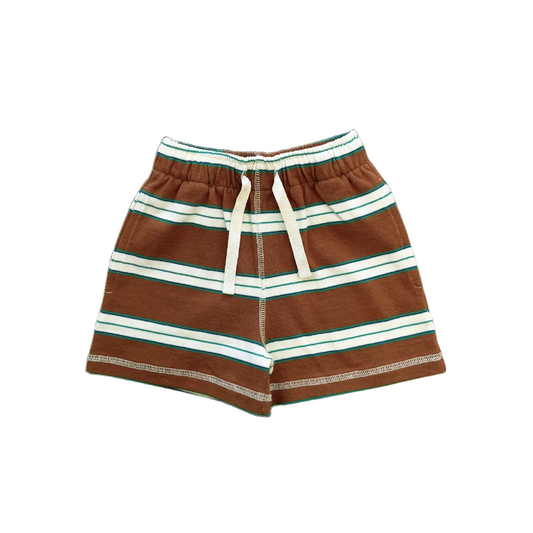 Cotton Sports Stripe Shorts - Acorn
