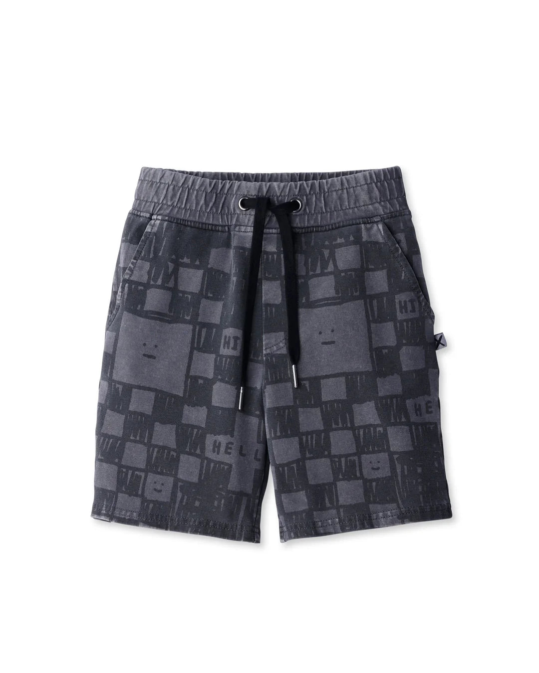 Minti Sketchy Grid Short - Grey Wash
