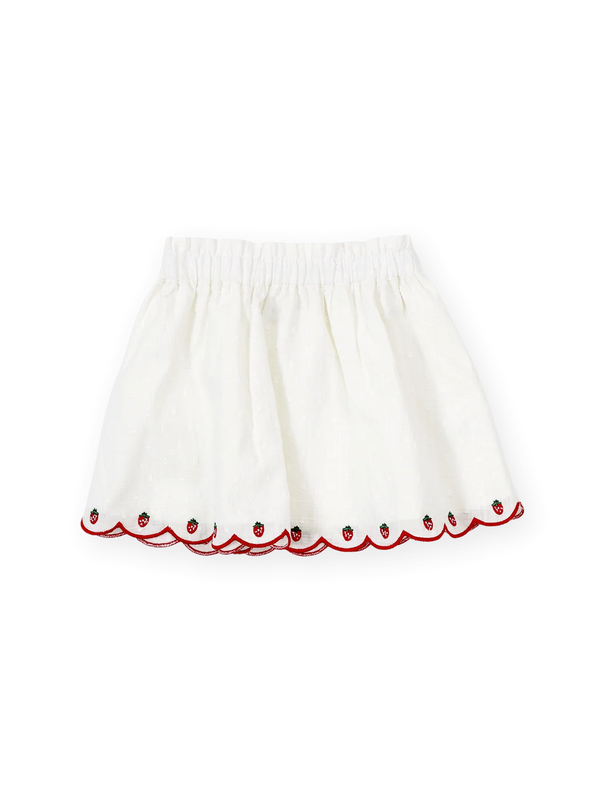 Scallop Hem Strawberry Skirt