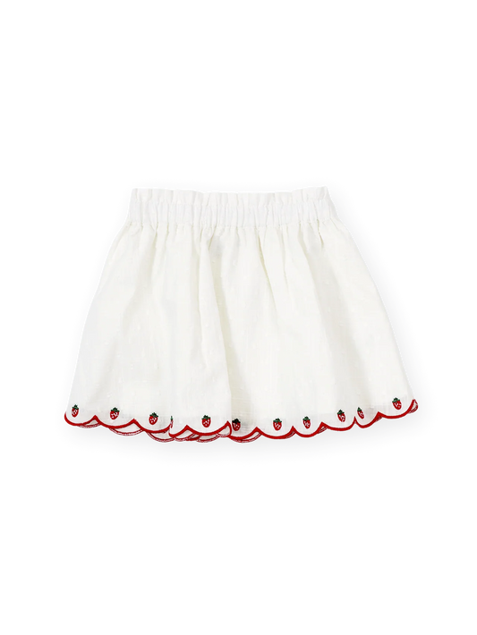 Scallop Hem Strawberry Skirt