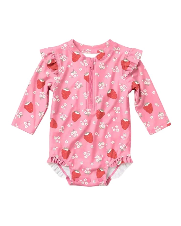 Swim Onesie L/S Twinkle - Strawberry