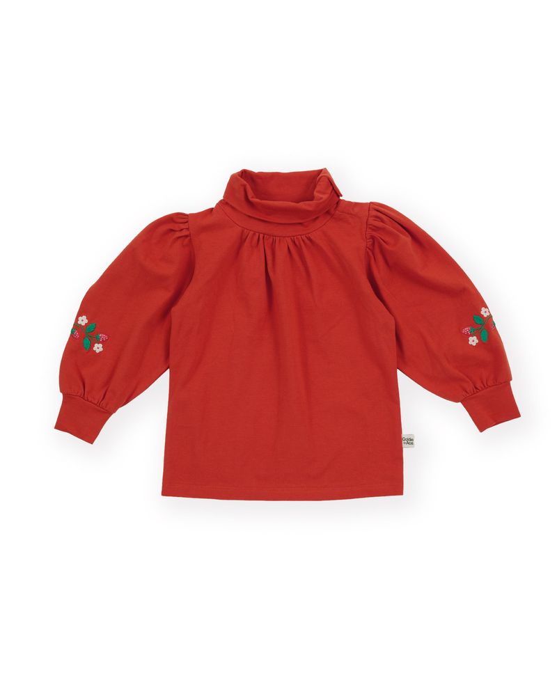 Sofia Strawberry Puff Sleeve Skivvy