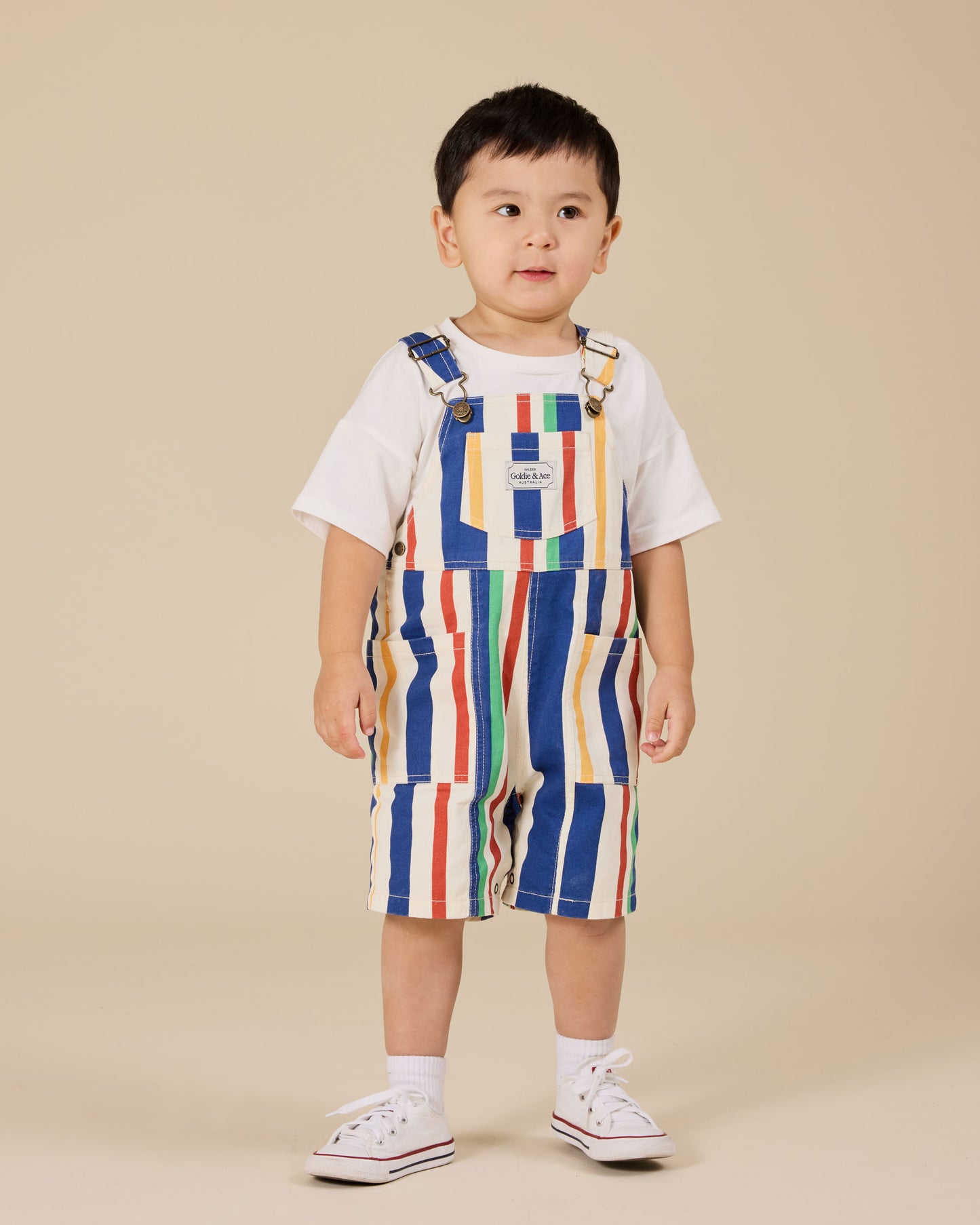 90's Bold Stripe Burton Denim Pocket Overalls