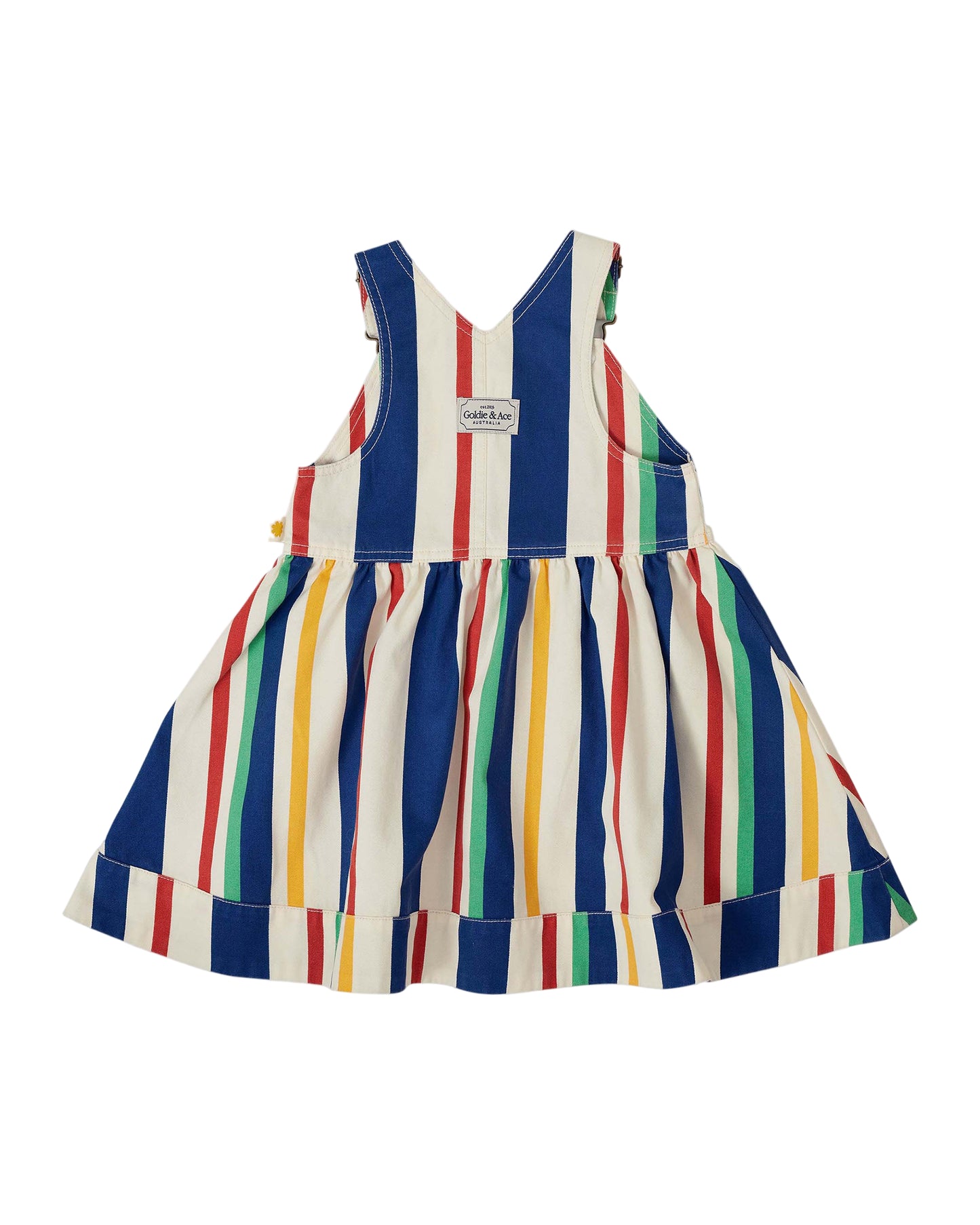90's Bold Stripe Heidi Denim Pinafore Dress